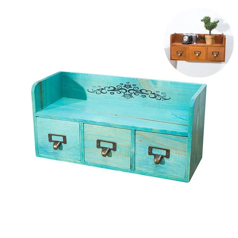 Boîte de rangement en bois Vintage décoration murale tiroir articles divers étagère de rangement Shlef décoration de la maison ameublement artisanat en bois ornement cadeaux