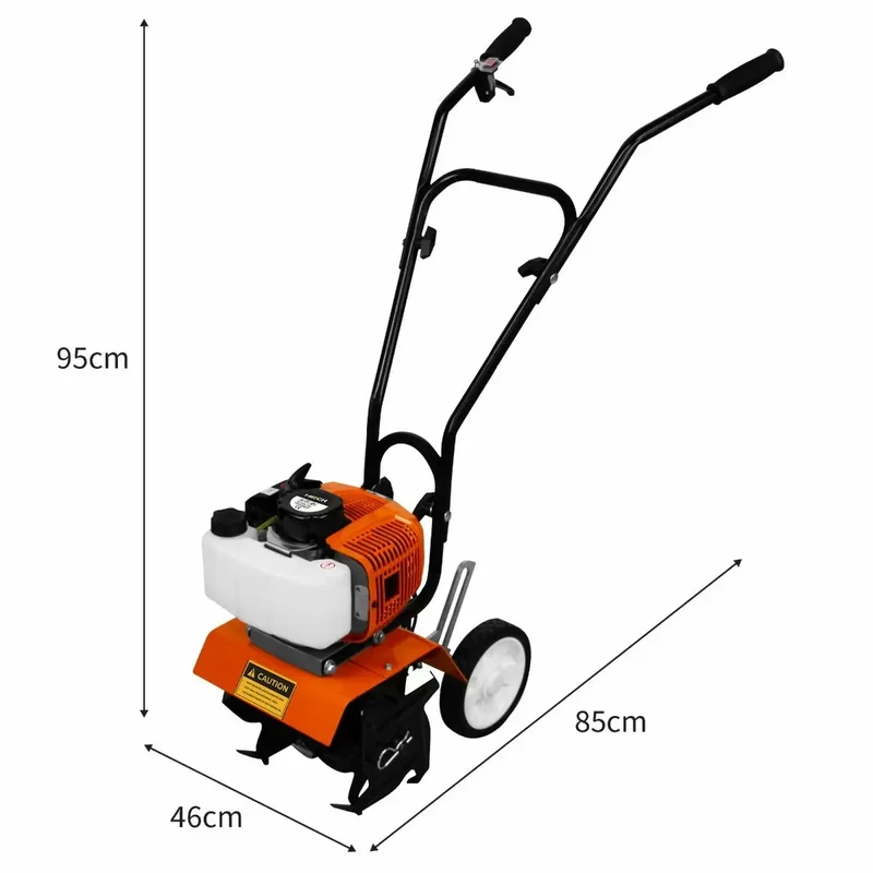 Mini Motoculteur Moteur Essence à 2 Temps de 52cc, d’une Puissance de 3HP 1,65kW