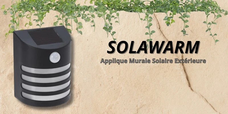 Applique murale solaire d'extérieur noire – Sans Fil avec Détecteur de Mouvement