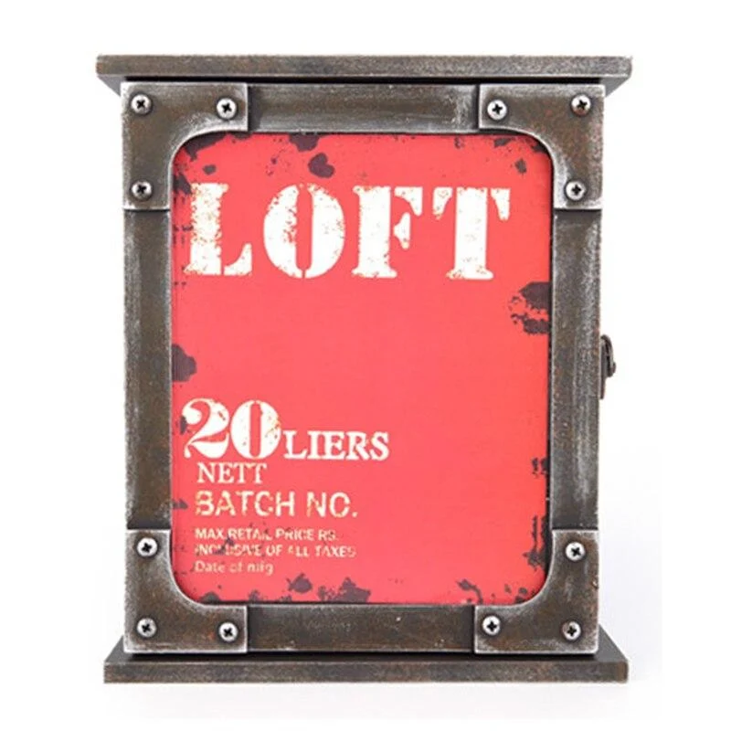 Décor à la maison American Vintage Boîte De Rangement En Bois Porte-clés Tenture Murale Rétro En Bois Lettre Boîte À Clés De Stockage Ornements Gouvernante