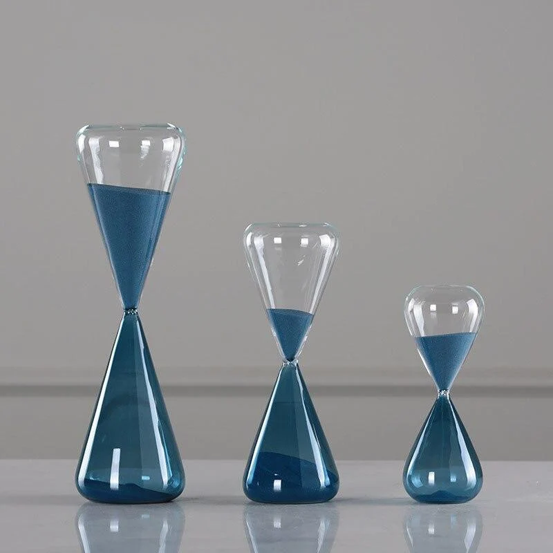 Creative Moitié Transparent Moitié Bleu Sable Sablier Ornements Simple Sable Verre Artisanat Maison Porche Minuterie Décoration Cadeaux D'anniversaire