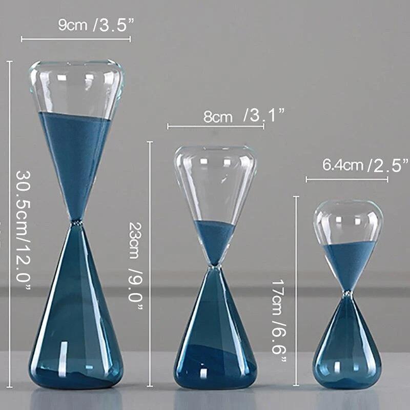 Creative Moitié Transparent Moitié Bleu Sable Sablier Ornements Simple Sable Verre Artisanat Maison Porche Minuterie Décoration Cadeaux D'anniversaire