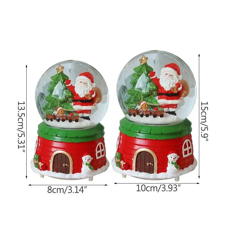 Fait à la main Miniature Paysage Boule De Cristal Modèle Boîte À Musique De Noël Sweet Home Base Figurine Résine Boule De Cristal Modèle Artisanat Pour Enfants