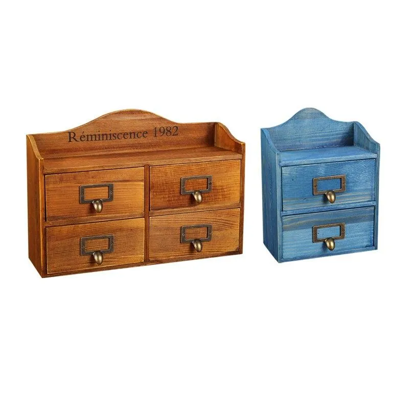 Boîte en bois Vintage conteneur articles divers stockage outils de collecte décoration de la maison ameublement rétro boîtes antiques décoration artisanat