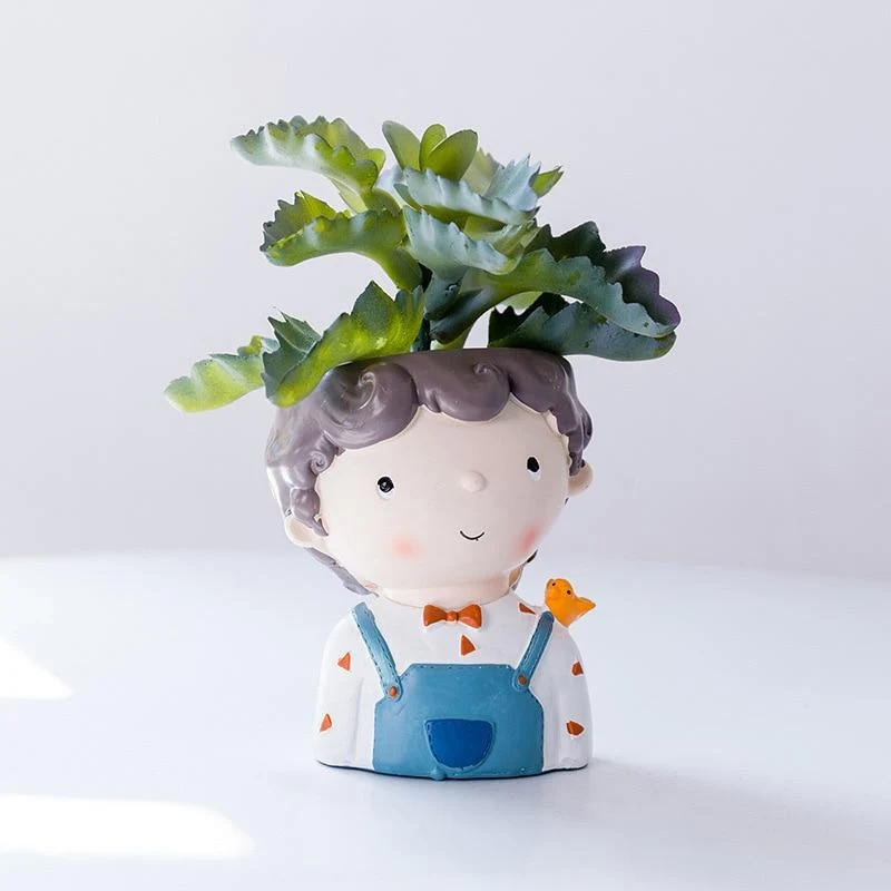 Jardin Fée Décoration Pots De Fleurs Nordique Résine Plantes Titulaire Avec Planteur Succulent Décoration de La Maison Artisanat Jeune Statue Cadeaux