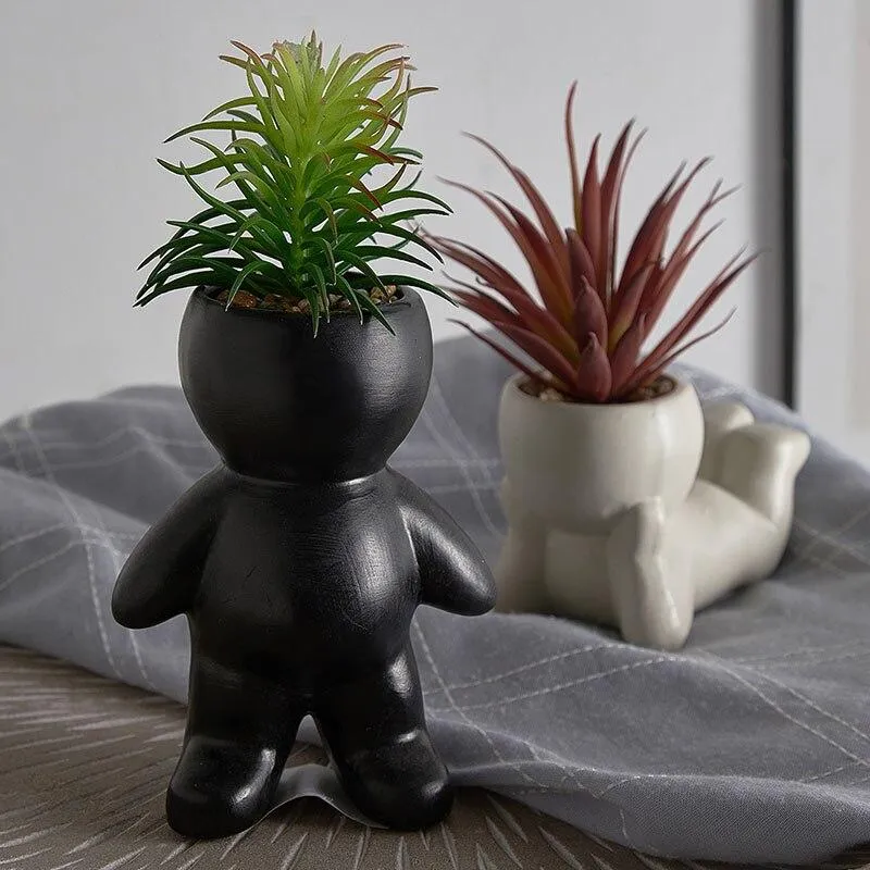 Décoration de bureau Pots succulents Pots de fleurs Modèle Miniature Décoration de la maison Ornements Affichage de bureau Décoration Figurines