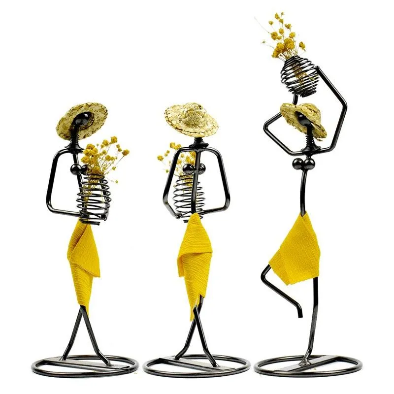 Artisanat fer femmes modèle miniature multifonction porte-fleurs articles divers stockage pots de fleurs décoration de la maison accessoires cadeaux