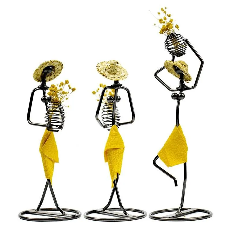 Artisanat fer femmes modèle miniature multifonction porte-fleurs articles divers stockage pots de fleurs décoration de la maison accessoires cadeaux