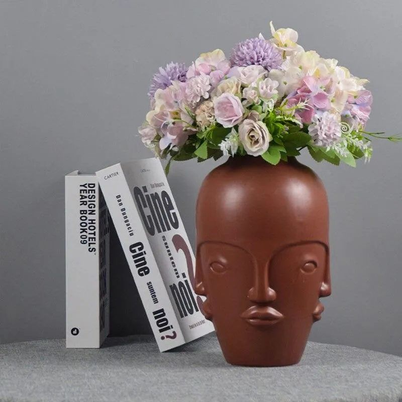 Vase à facettes créatif maison salon affichage mobilier en céramique arrangement de fleurs décoration ornement entrée affichage accessoires