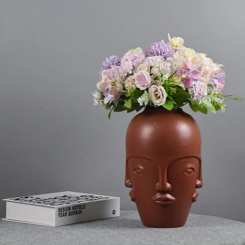 Vase à facettes créatif maison salon affichage mobilier en céramique arrangement de fleurs décoration ornement entrée affichage accessoires