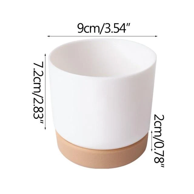 Maison Jardin Décoration Flowet Pot Creative Double couche Planteur Imitation Céramique En Plastique Planteur Absorption D'eau Automatique