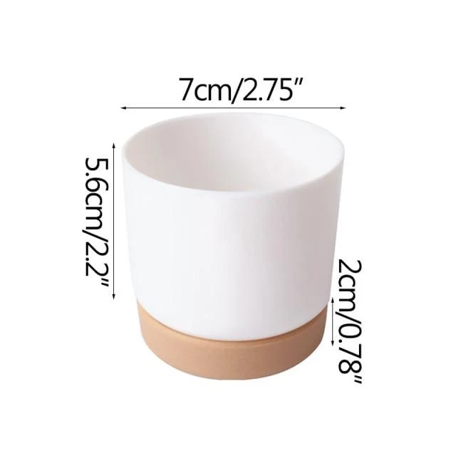 Maison Jardin Décoration Flowet Pot Creative Double couche Planteur Imitation Céramique En Plastique Planteur Absorption D'eau Automatique