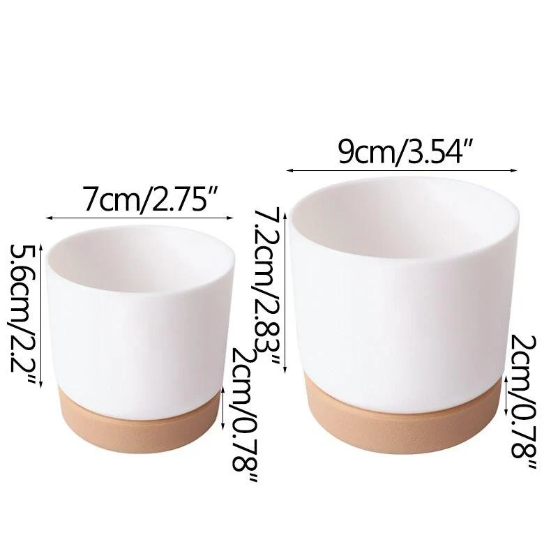 Maison Jardin Décoration Flowet Pot Creative Double couche Planteur Imitation Céramique En Plastique Planteur Absorption D'eau Automatique