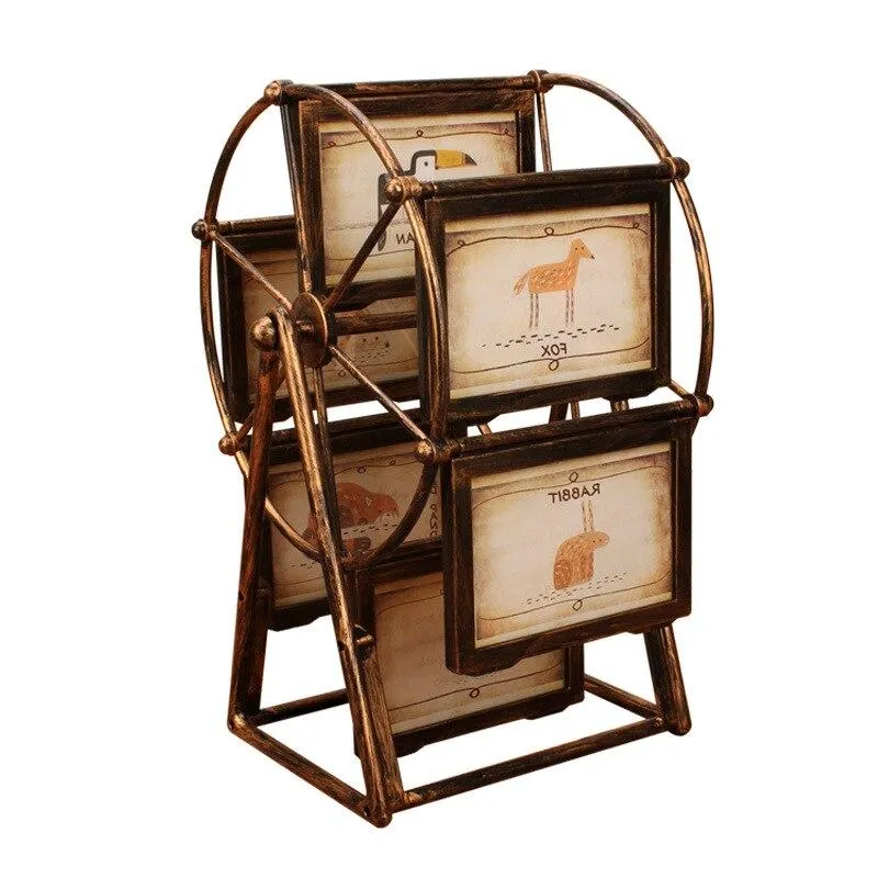 Bronze Grande Roue Cadre Photo Album 5 pouces Photo De Mariage Cadre Photo Creative Enfants Set Table Combinaison Personnalité Cadeaux