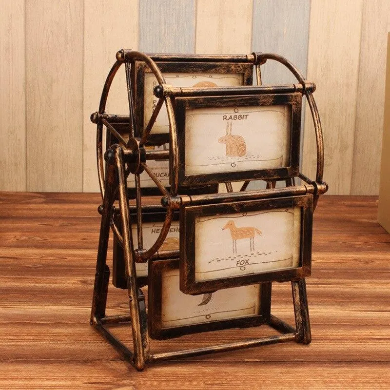Bronze Grande Roue Cadre Photo Album 5 pouces Photo De Mariage Cadre Photo Creative Enfants Set Table Combinaison Personnalité Cadeaux