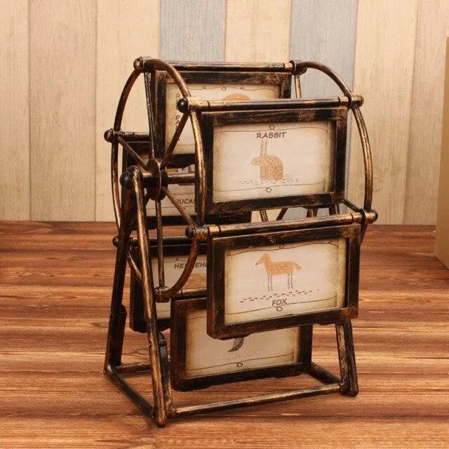 Bronze Grande Roue Cadre Photo Album 5 pouces Photo De Mariage Cadre Photo Creative Enfants Set Table Combinaison Personnalité Cadeaux