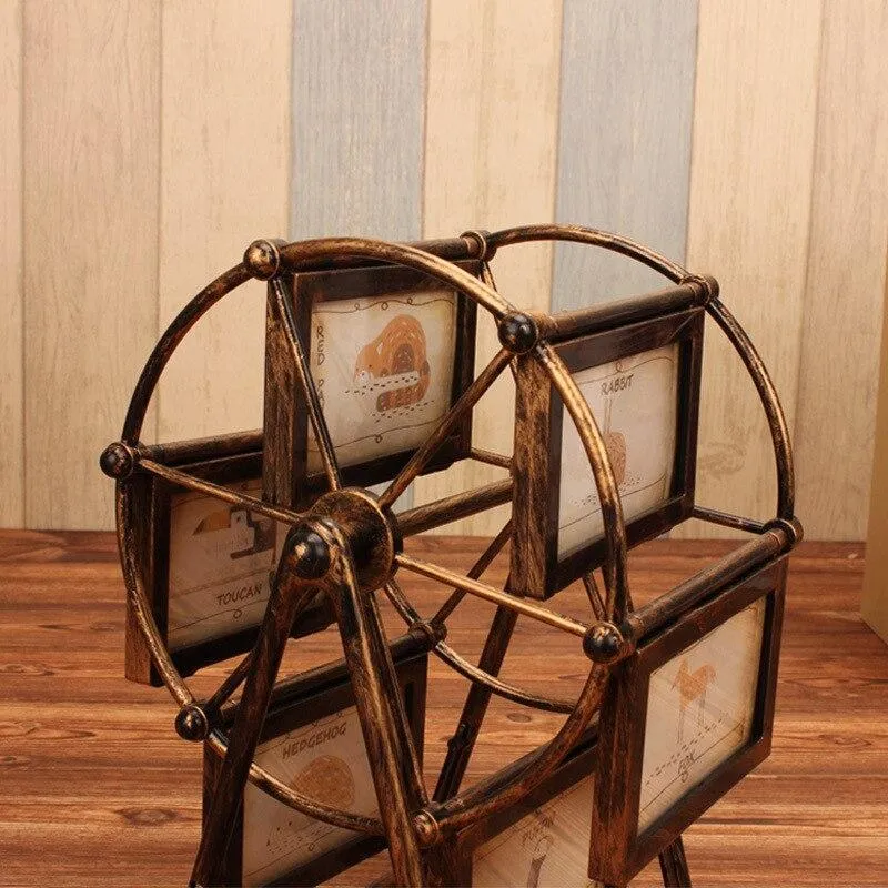 Bronze Grande Roue Cadre Photo Album 5 pouces Photo De Mariage Cadre Photo Creative Enfants Set Table Combinaison Personnalité Cadeaux