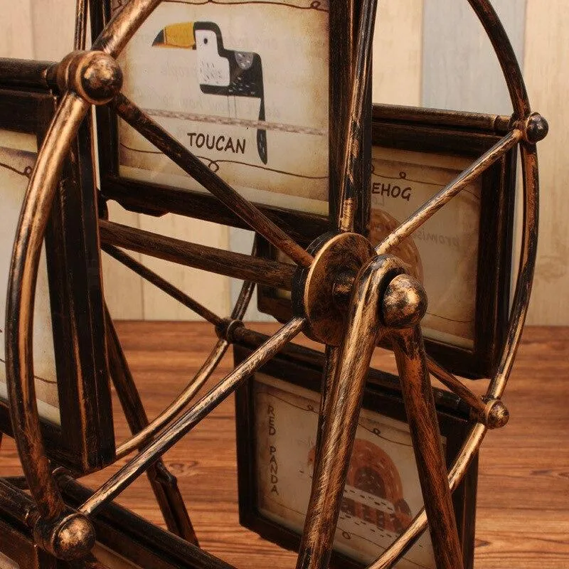 Bronze Grande Roue Cadre Photo Album 5 pouces Photo De Mariage Cadre Photo Creative Enfants Set Table Combinaison Personnalité Cadeaux