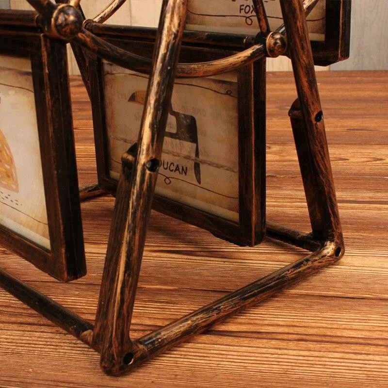 Bronze Grande Roue Cadre Photo Album 5 pouces Photo De Mariage Cadre Photo Creative Enfants Set Table Combinaison Personnalité Cadeaux