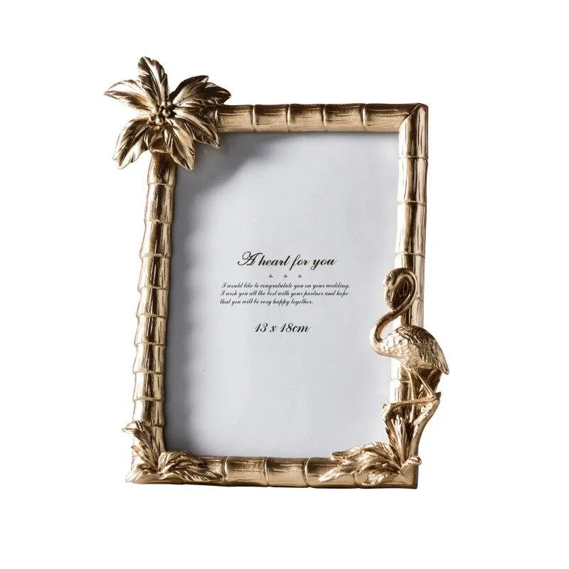 Cadre doré exquis cadre photo pour accessoires de décoration de la maison Figurines de salon cadre Photo ornement cadeaux de mariage