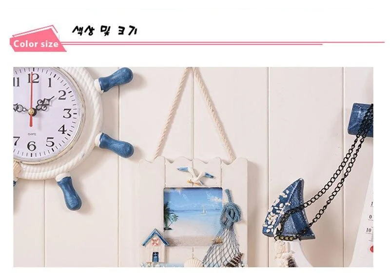 Style méditerranéen cadre photo en bois ornements tentures murales cadres décor de porte à la maison rectangle photo articles d'ameublement cadeaux