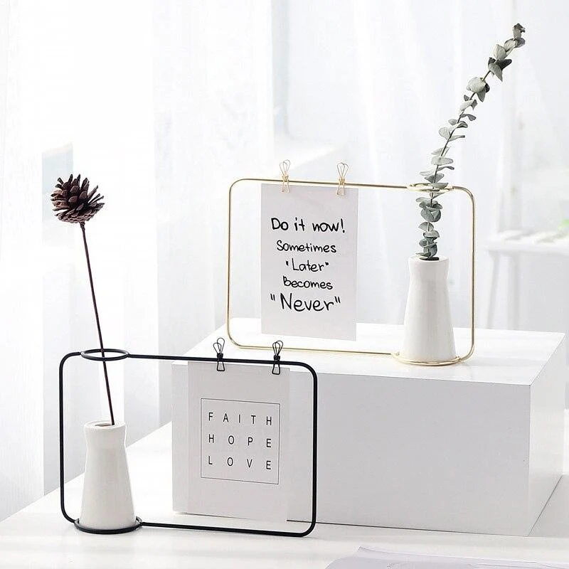 Support Cadre Photo Décoration de La Maison Artisanat Ornements Bureau Cadre Doré Ornement Moderne Minimaliste Cadre Photo