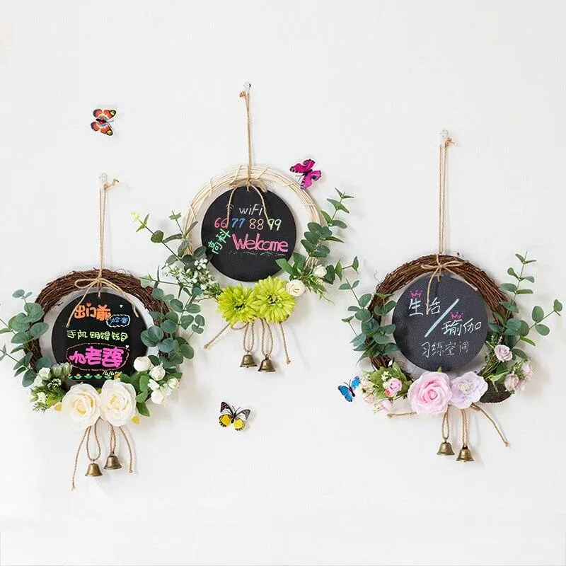Multifonction Simulation Fleur Guirlande Décoration Murale Mini Tableau Noir Boutique Décor Conseil Conseil Suspendu Artisanat Décoration De Fête