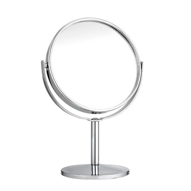 Miroir rotatif créatif à 360 degrés HD miroir de bureau double face miroir loupe en acier inoxydable petit miroir de maquillage