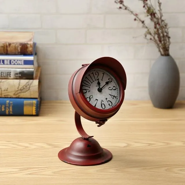 Européenne rétro fer horloges ornements antique muet horloge bureau artisanat petits projecteurs horloge décoration de la maison personnalité cadeau