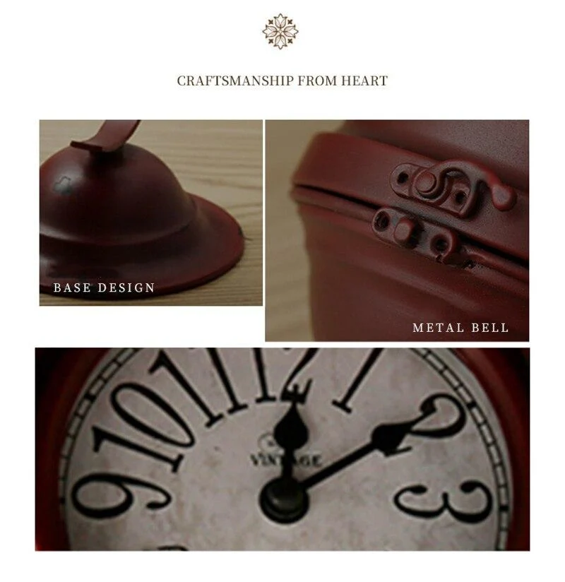 Européenne rétro fer horloges ornements antique muet horloge bureau artisanat petits projecteurs horloge décoration de la maison personnalité cadeau