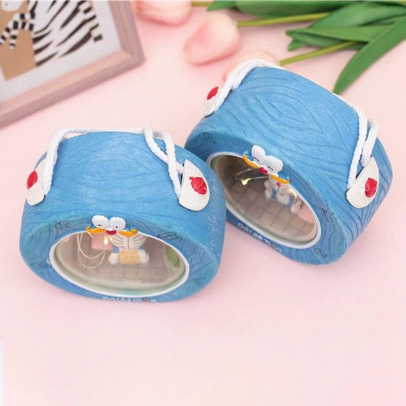Fait à la main créatif Doraemon Miniature modèle étudiants dortoir décoration veilleuse chevet décor ornements résine Figurine cadeau d'anniversaire
