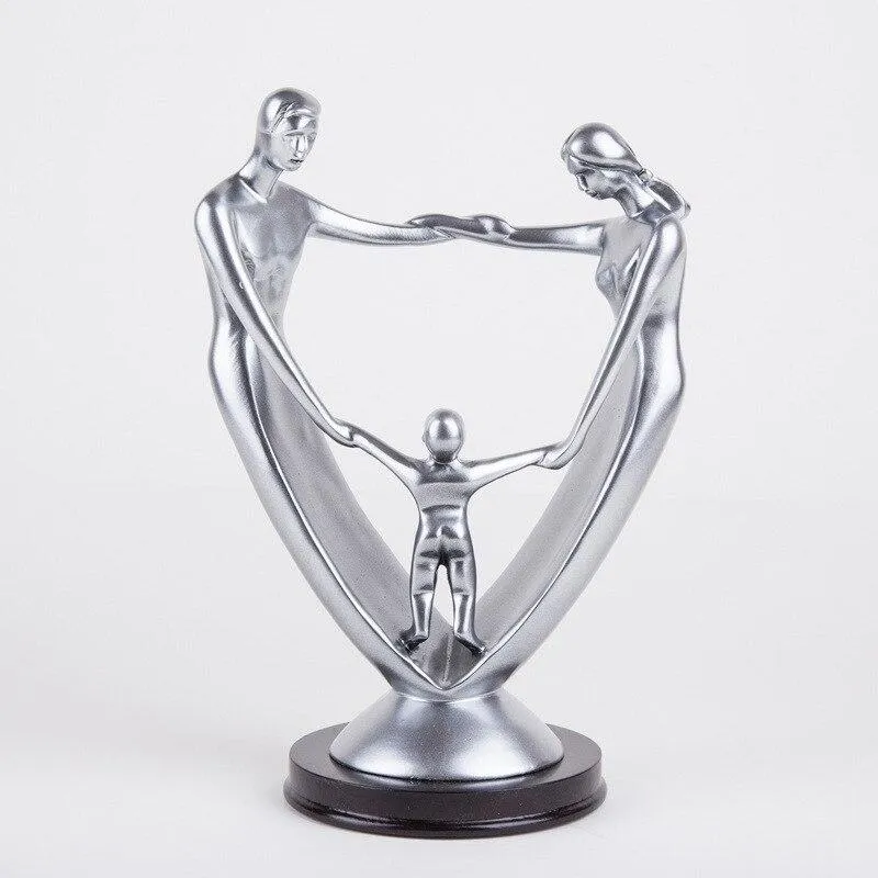 Moderne Simple Famille Modèle Décoration Figurines Chiffres Abstraits Statue Ornement Bureau À Domicile Décoration De Bureau Résine Artisanat Cadeaux