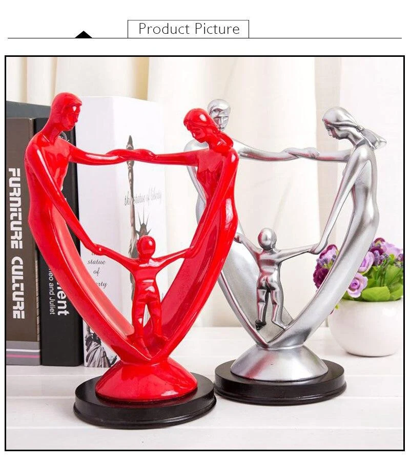 Moderne Simple Famille Modèle Décoration Figurines Chiffres Abstraits Statue Ornement Bureau À Domicile Décoration De Bureau Résine Artisanat Cadeaux