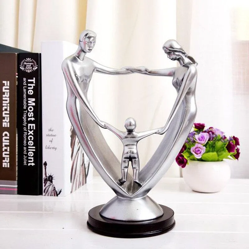 Moderne Simple Famille Modèle Décoration Figurines Chiffres Abstraits Statue Ornement Bureau À Domicile Décoration De Bureau Résine Artisanat Cadeaux