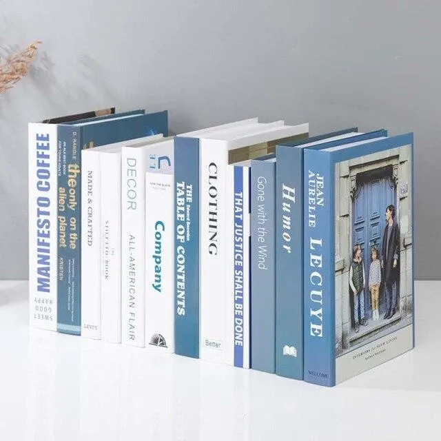 INS Simulation livre modèle décoration de la maison accessoires simplicité bleu faux livre décoration ameublement salle d'étude bibliothèque décor