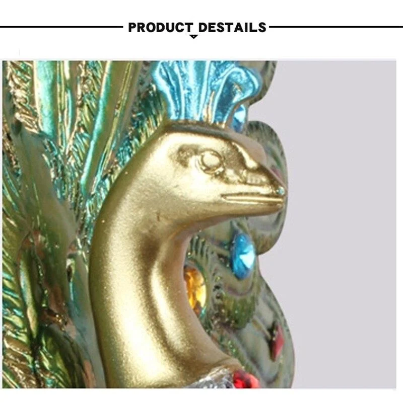 Figurines d'ouverture de paon en résine européenne ornements créatifs paon chanceux Miniature artisanat de bureau décoration de la maison cadeaux de mariage