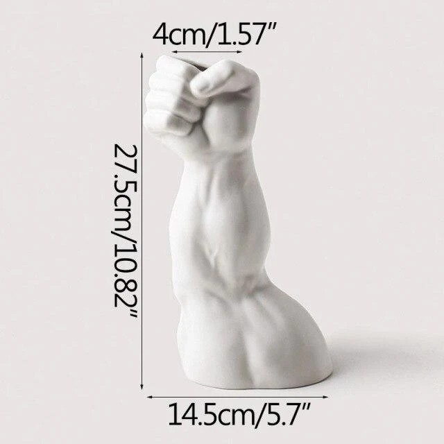 Vase européen moderne d'art de corps humain en céramique électrolytique couleur argent Arrangement de fleurs décor de bureau ornements ameublement