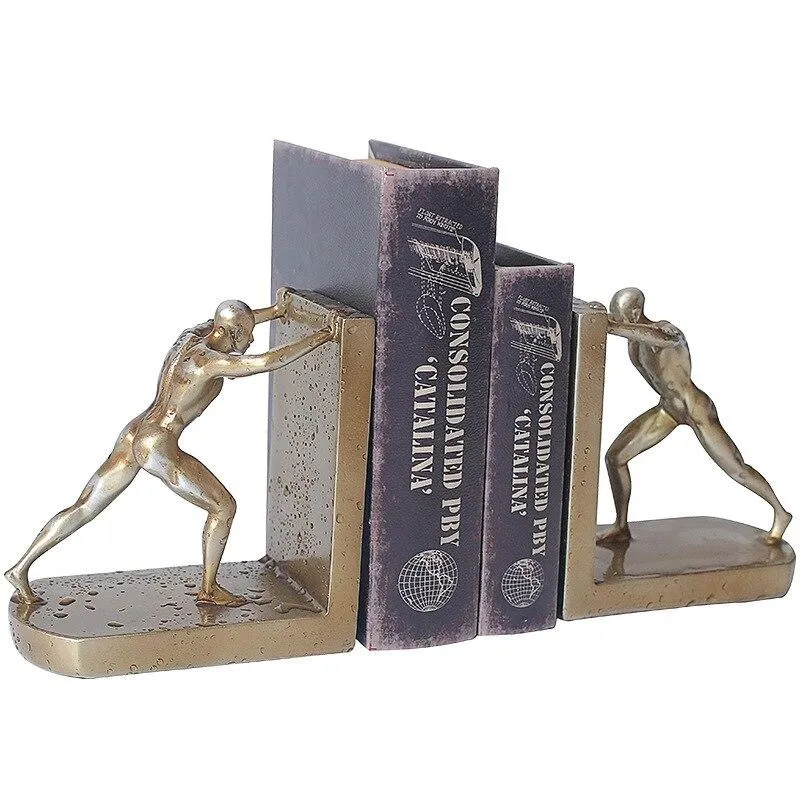 Serre-livres créatifs nordiques Figurines personnage de sport support de livre ornements décoration de bureau à domicile étagère de bureau femme de ménage
