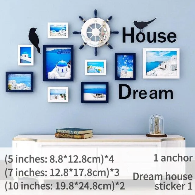 Accessoires de décoration de la maison Cadre photo créatif Décoration murale Cadre photo combiné Fournitures ménagères modernes européennes