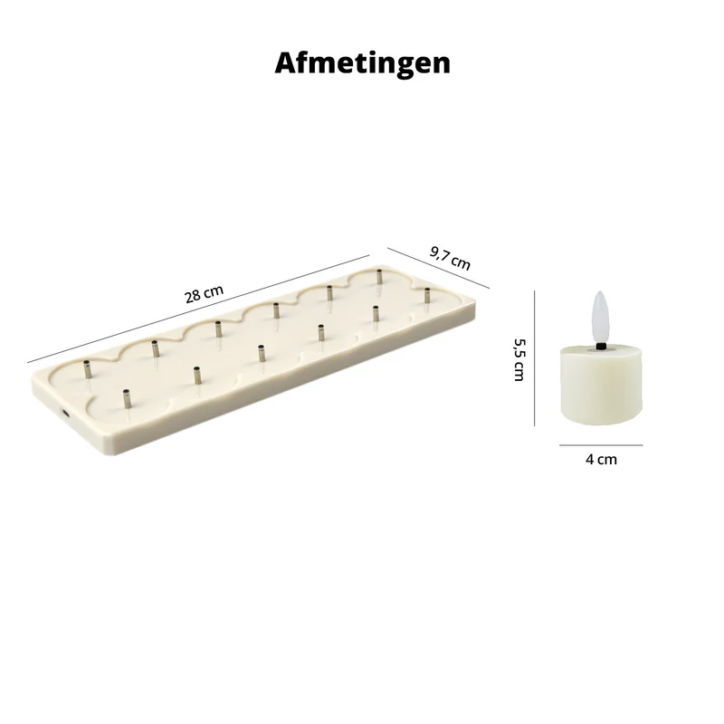 FlinQ - 12 Bougies chauffe-plat chauffe-plat rechargeables - Bougies LED avec flamme mobile - Télécommande incluse