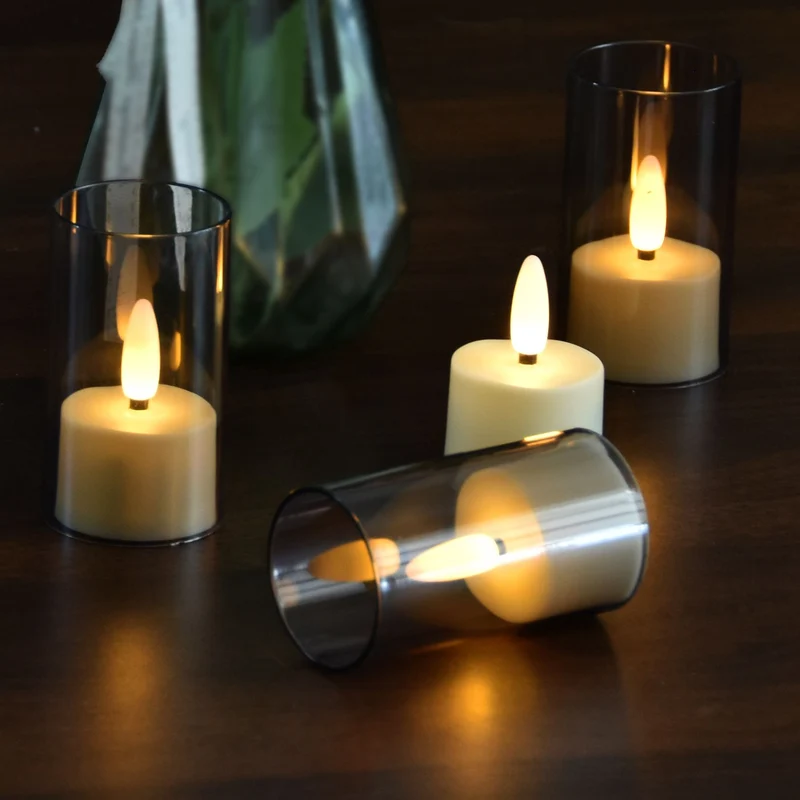 FlinQ - 12 Bougies chauffe-plat chauffe-plat rechargeables - Bougies LED avec flamme mobile - Télécommande incluse