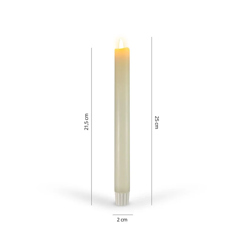 Lot de 6 bougies LED coniques - Blanc cassé