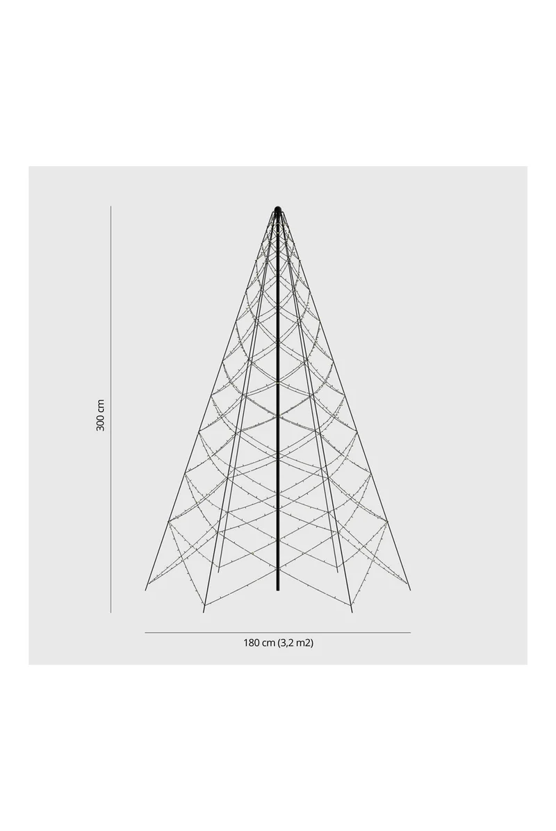 Sapin de Noël d'extérieur intelligent Luminus 1200 LED - 3,05 x 2,10m