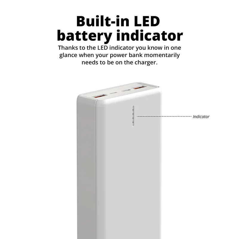 Chargeur mobile Blanc Mammoth 20.000 mAh FlinQ