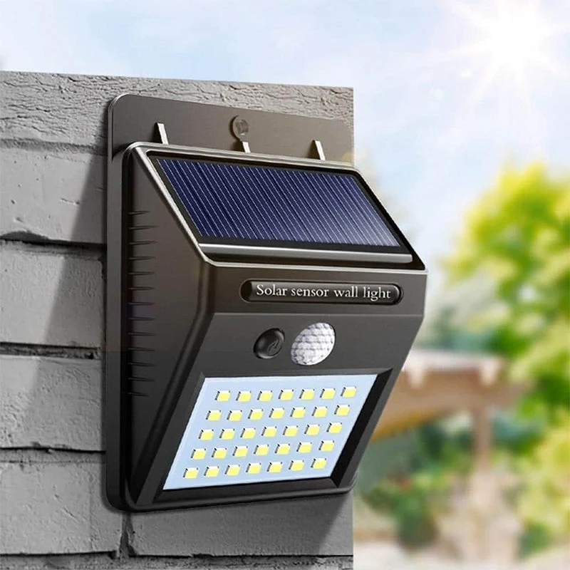 Lot de 2 Lampes LED Solaire Avec Capteur De Mouvement 120°