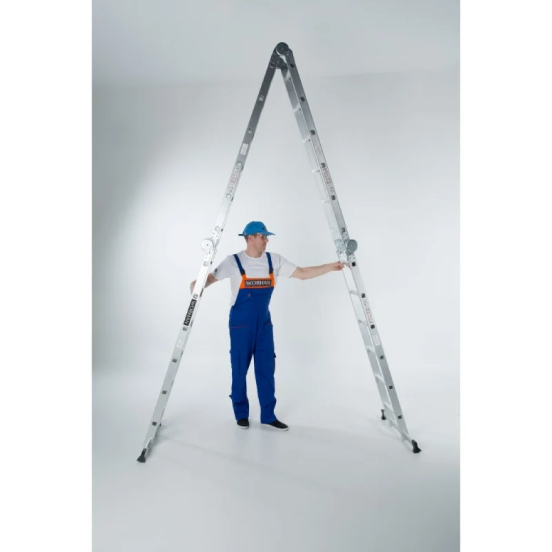 Echelle multifonction pliable 4 x 5 marches - hauteur 5.7 m