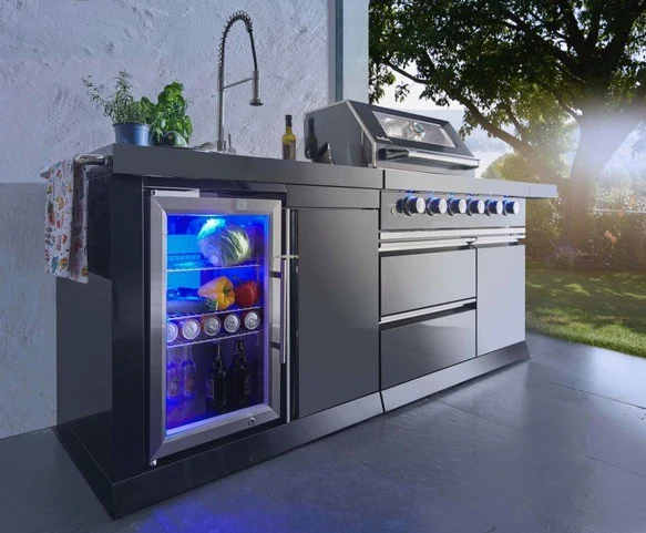Cuisine d'extérieur CAMBRIDGE Noir Longueur 262 cm Largeur 60 cm