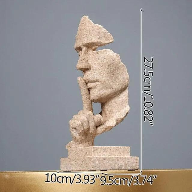 Décoration de la maison Ornements Le Silence Est Or Penseur Personnage Sculpture Antique Résine Figurine Magasin Vitrine Décoration Artware