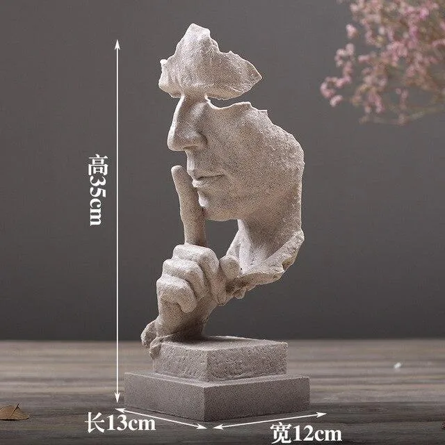 Nordique abstrait Silence est or Statue décoration de la maison résine Art moderne Sculpture Figurine bureau décoration ameublement Artware