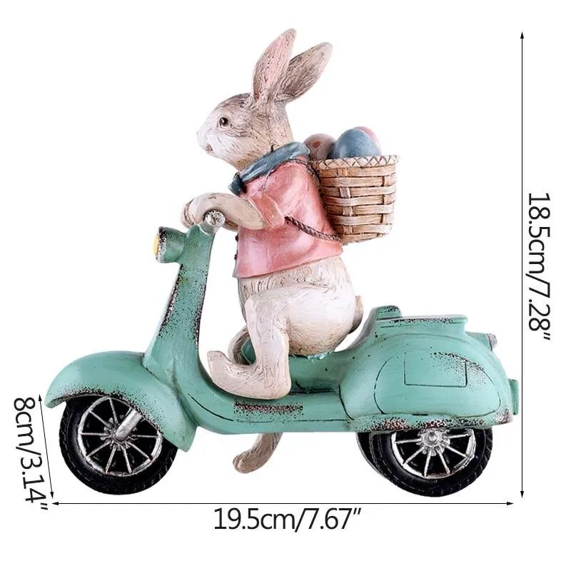 Lapin créatif monte moto pilotes avions modèle miniature décoration de la maison accessoires enfant jouets enfants chevet décor artisanat